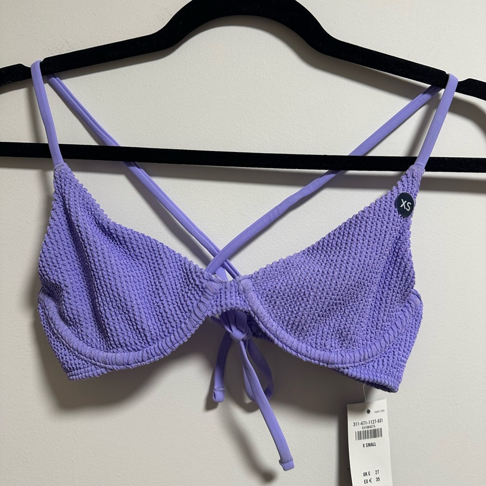 Hollister Bikini Set Purple and Orange Textured - Picture 2 of 10